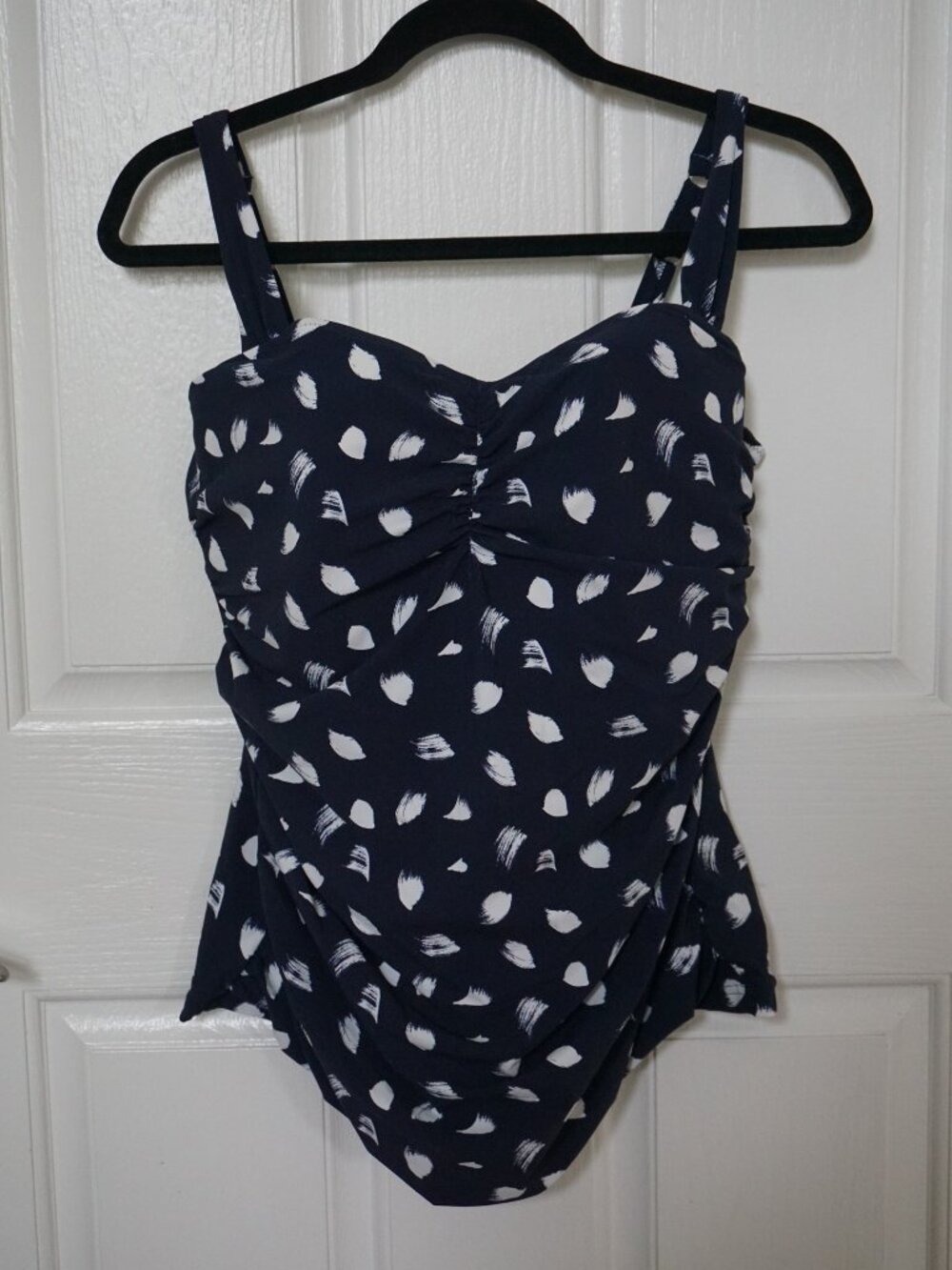 NWT Profile by Gottex “Light as a Feather” Tankini Top Plus Size Navy/White